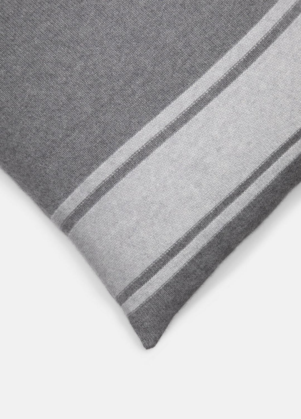 Cashmere Jersey Stripe Pillow in Pillows & Blankets - MEDIUM HEATHER GREY | VINCE Women