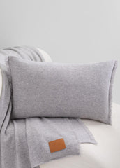 Cashmere Reverse Jersey Rectangle Pillow in Pillows & Blankets - HEATHER GREY | VINCE Women