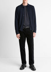 Featherweight Merino Wool-Cashmere Sweater Shirt in Long Sleeve - COASTAL BLUE | VINCE Men