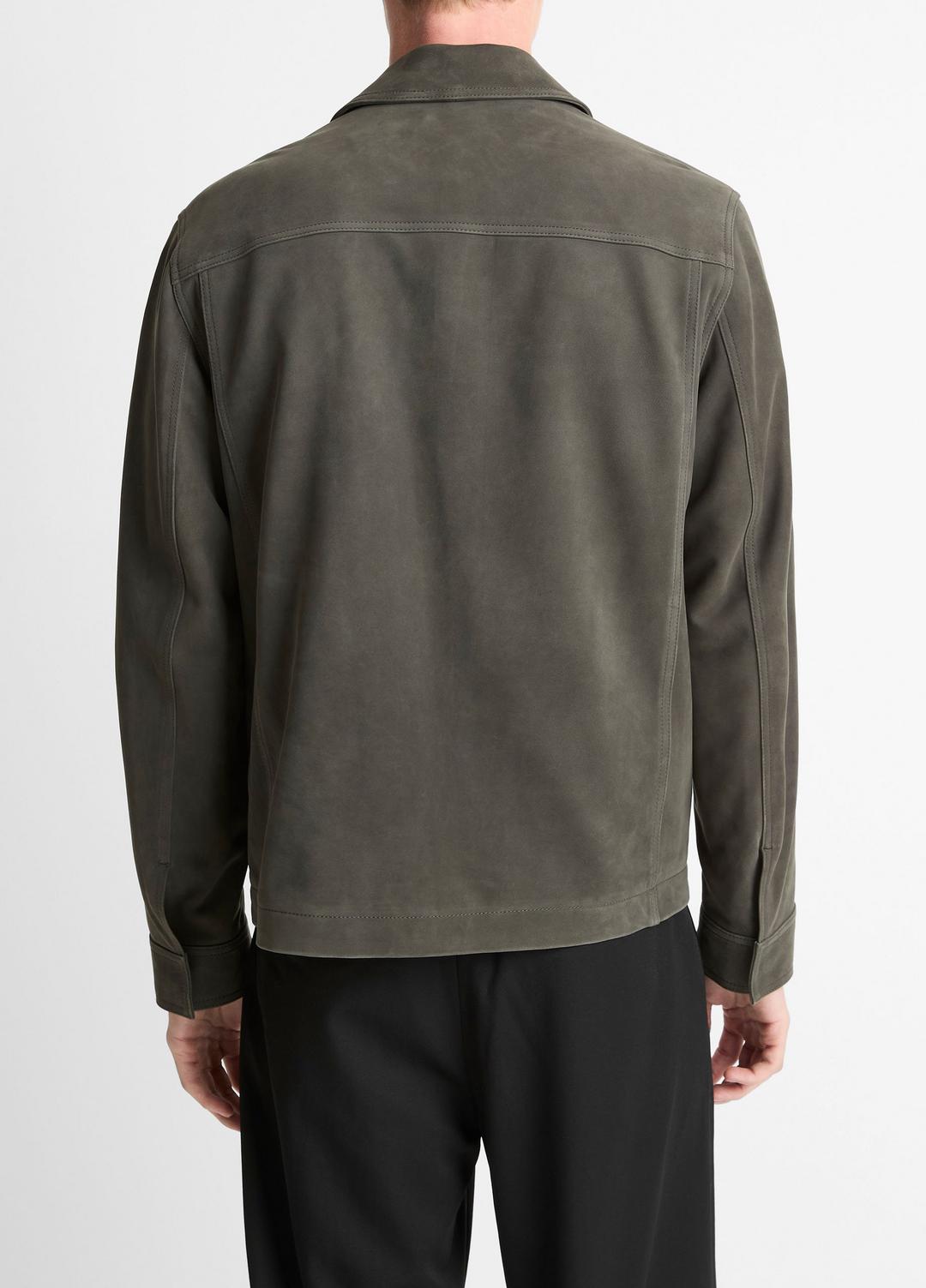 Nubuck Leather Trucker Jacket in Leather Jackets - SYCAMORE | VINCE Men