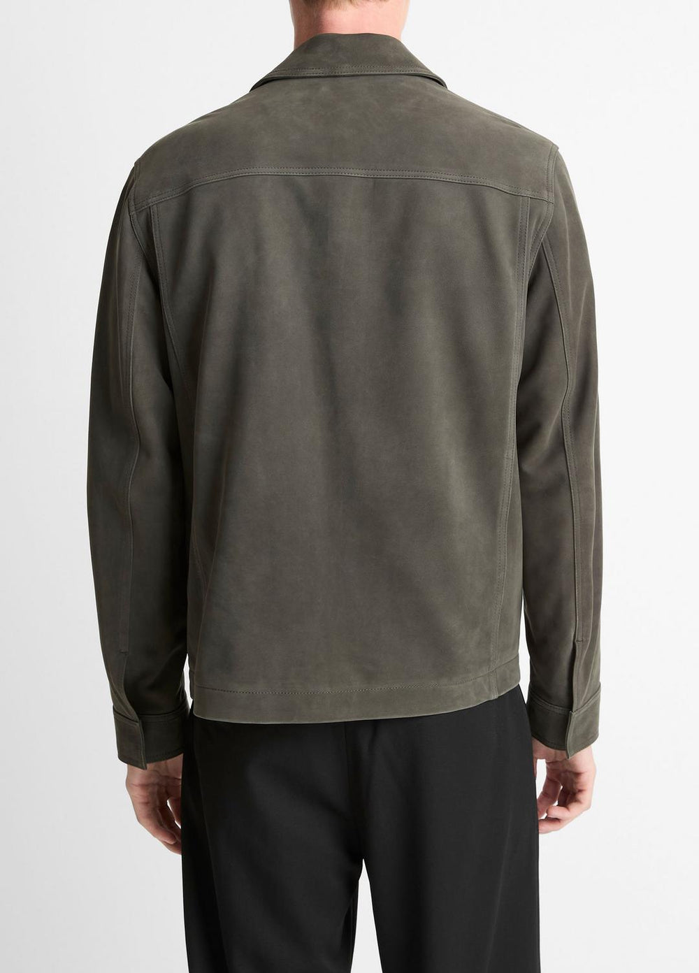 Nubuck Leather Trucker Jacket in Leather Jackets - SYCAMORE | VINCE Men