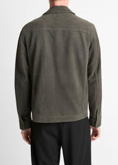 Nubuck Leather Trucker Jacket in Leather Jackets - SYCAMORE | VINCE Men