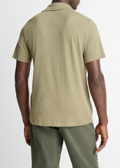 Cotton Johnny-Collar Polo Shirt in Henleys & Polos - SAGE | VINCE Men
