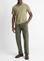 Cotton Johnny-Collar Polo Shirt in Henleys & Polos - SAGE | VINCE Men