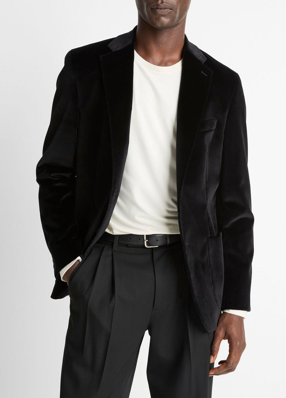 Cotton Velvet Classic Sport Coat in Blazers - BLACK | VINCE Men