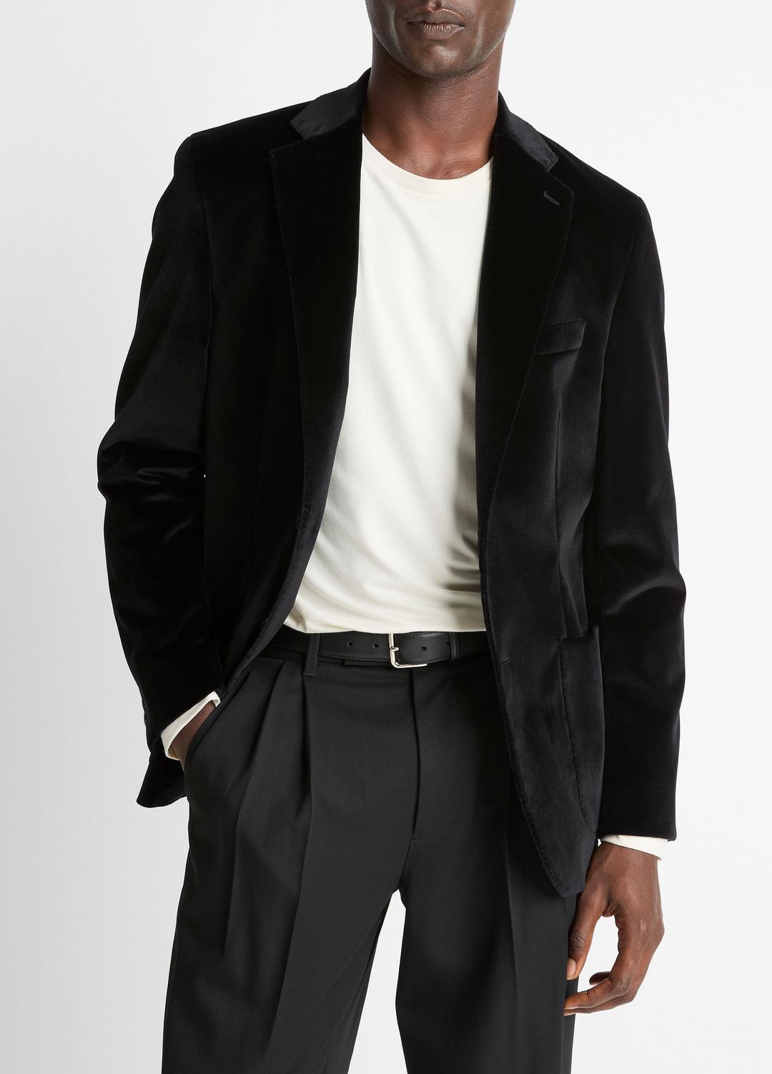 Cotton Velvet Classic Sport Coat in Blazers - BLACK | VINCE Men