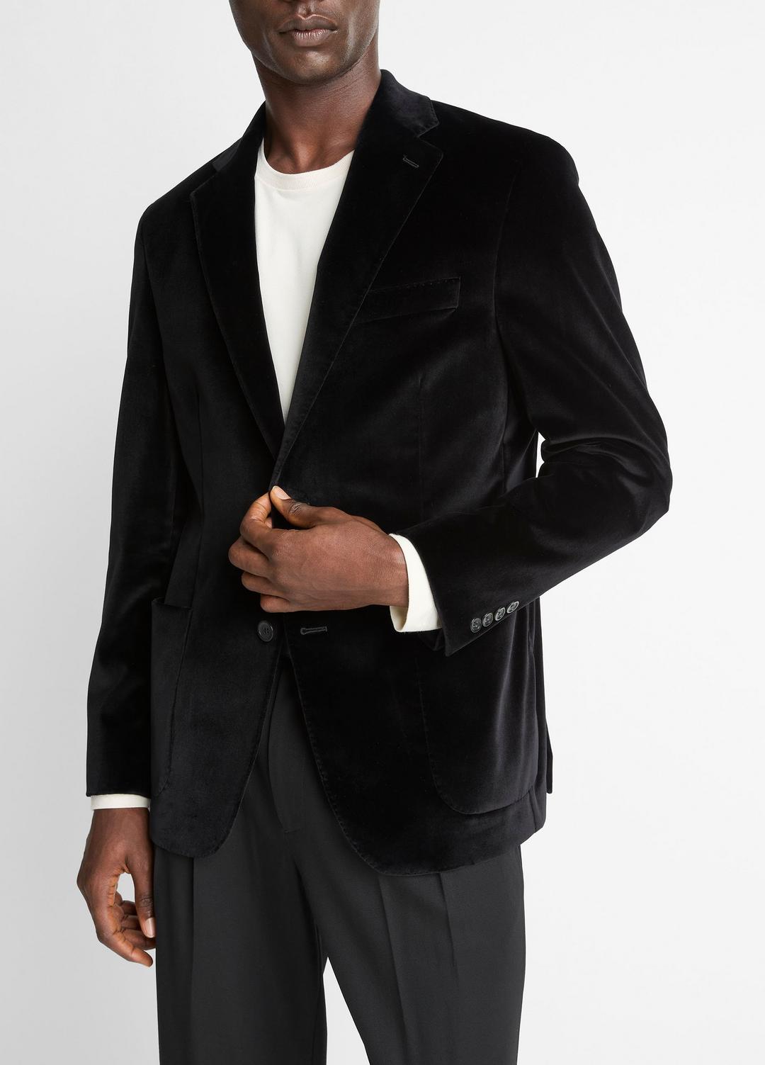 Cotton Velvet Classic Sport Coat in Blazers - BLACK | VINCE Men