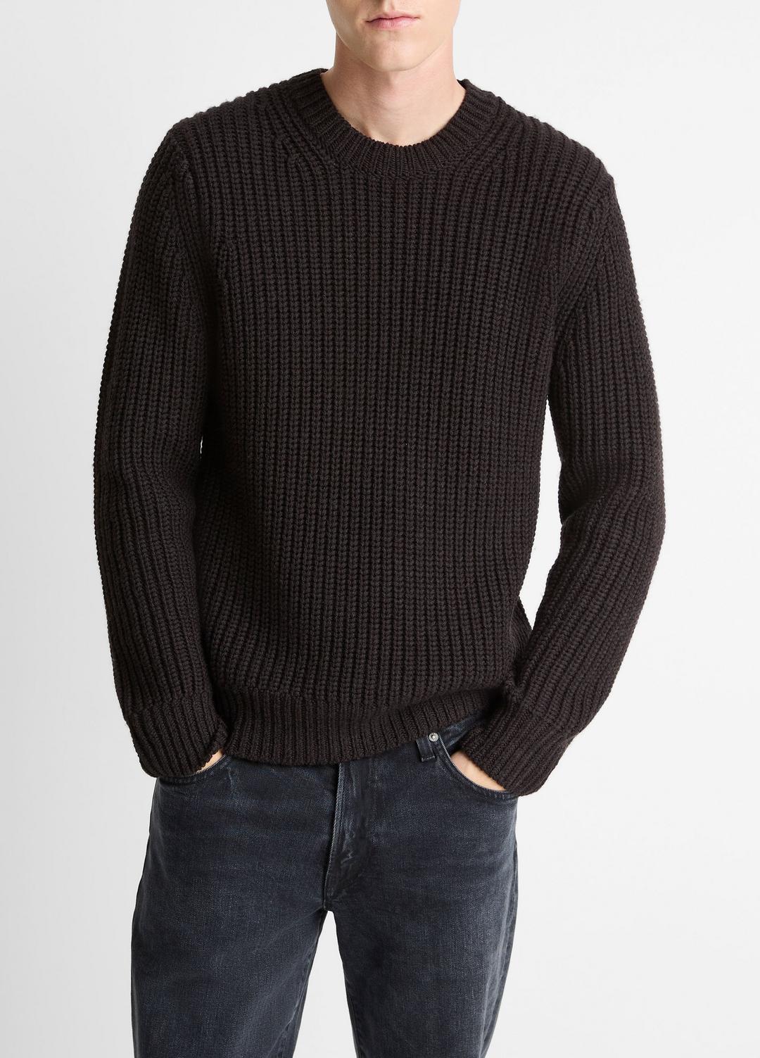 Utility Shaker Merino Wool Sweater in Crew Neck - HEATHER MISSION | VINCE Men