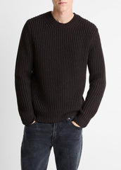 Utility Shaker Merino Wool Sweater in Crew Neck - HEATHER MISSION | VINCE Men