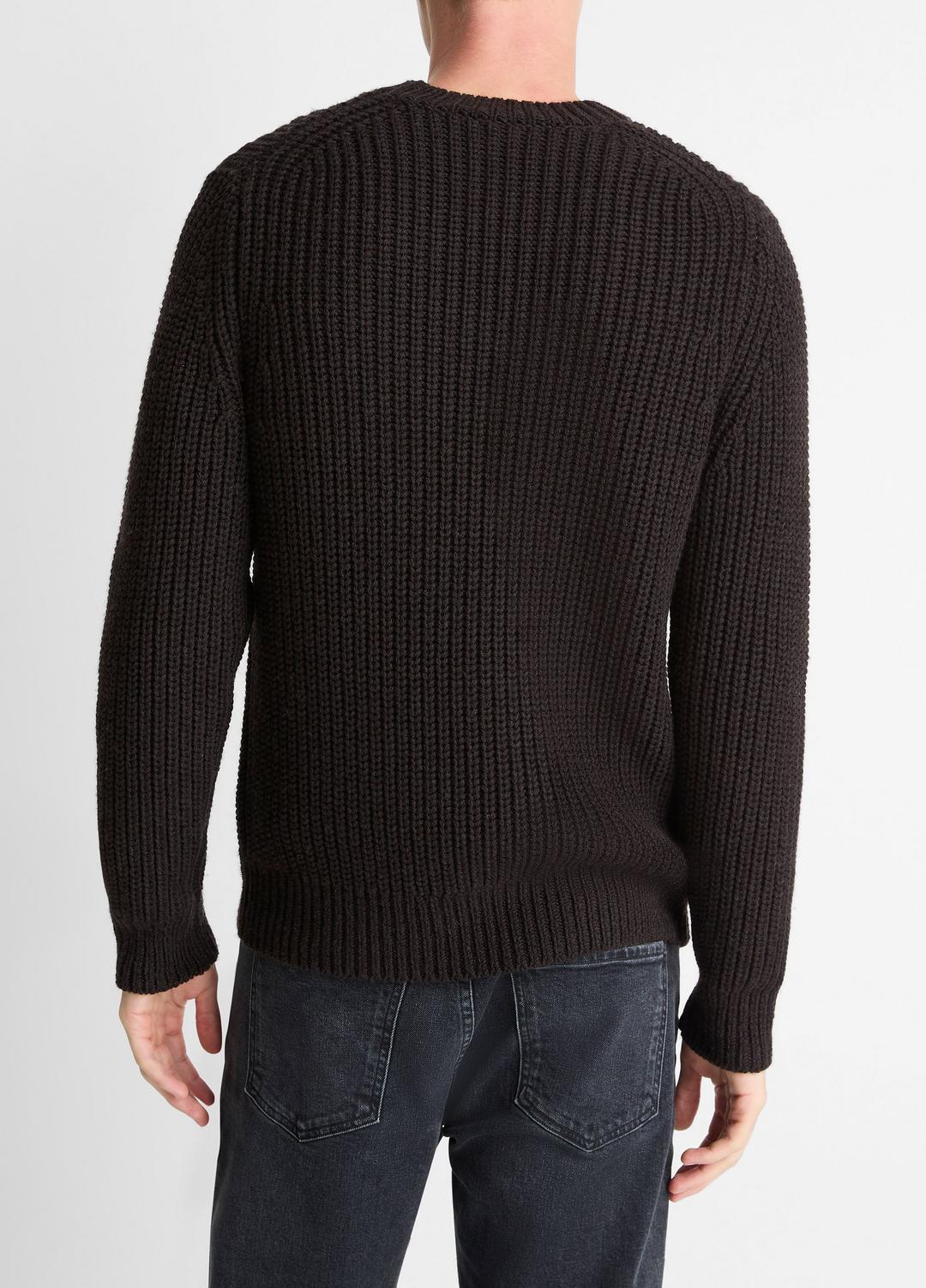 Utility Shaker Merino Wool Sweater in Crew Neck - HEATHER MISSION | VINCE Men