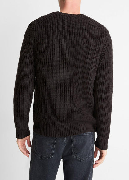 Utility Shaker Merino Wool Sweater in Crew Neck - HEATHER MISSION | VINCE Men