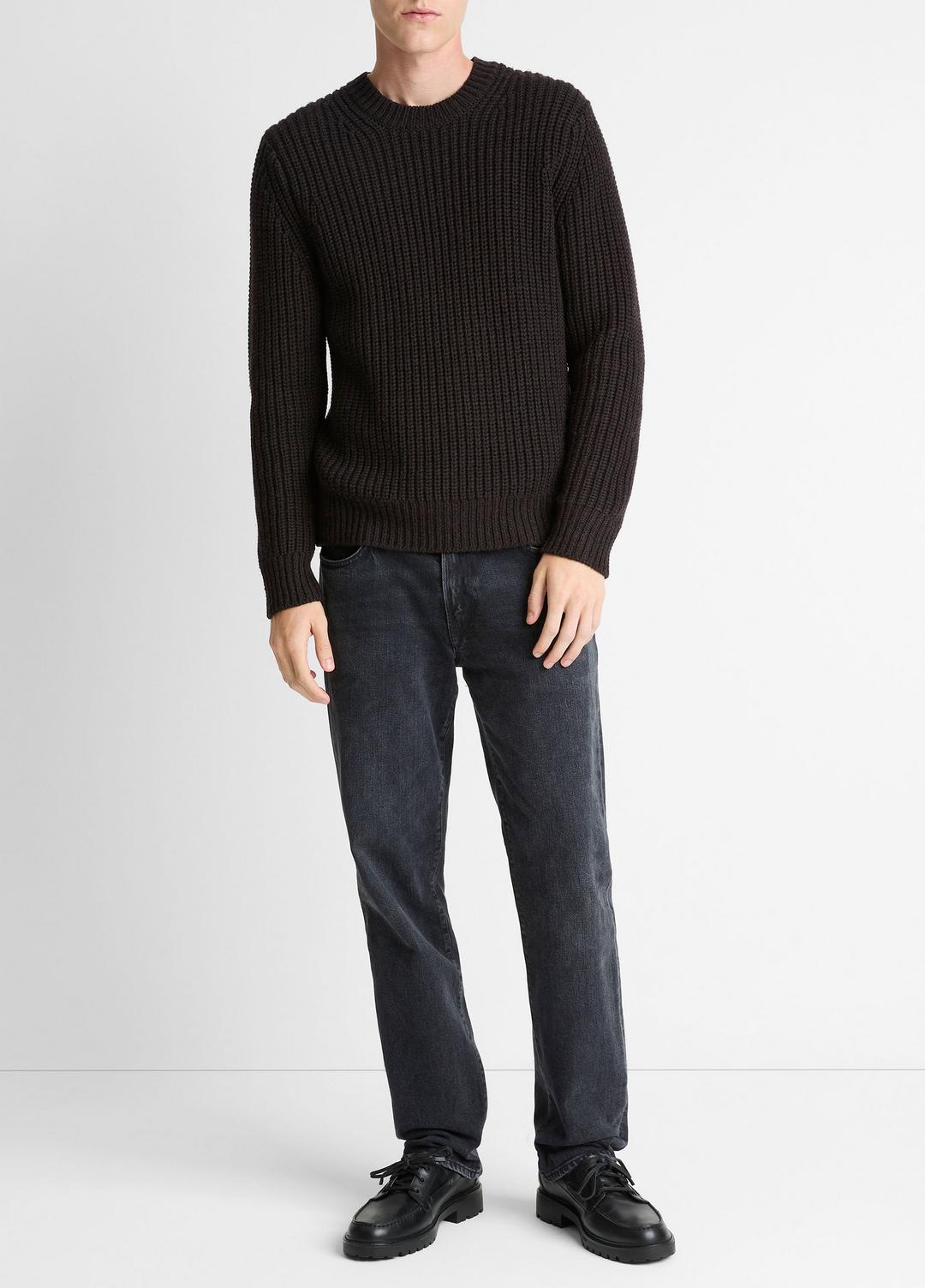 Utility Shaker Merino Wool Sweater in Crew Neck - HEATHER MISSION | VINCE Men