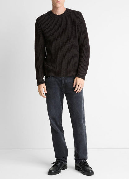 Utility Shaker Merino Wool Sweater in Crew Neck - HEATHER MISSION | VINCE Men