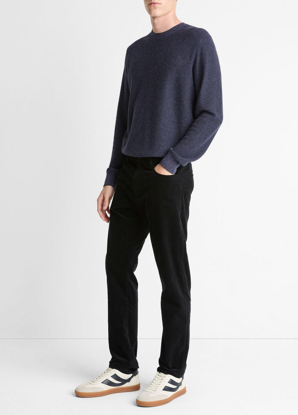 Dylan Slim 5-Pocket Stretch-Cotton Corduroy Pant in Trousers - BLACK | VINCE Men