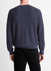 Geo-Jacquard Wool-Blend Crew Neck Sweater in Crew Neck - HYACINTH/COASTAL BLUE | VINCE Men