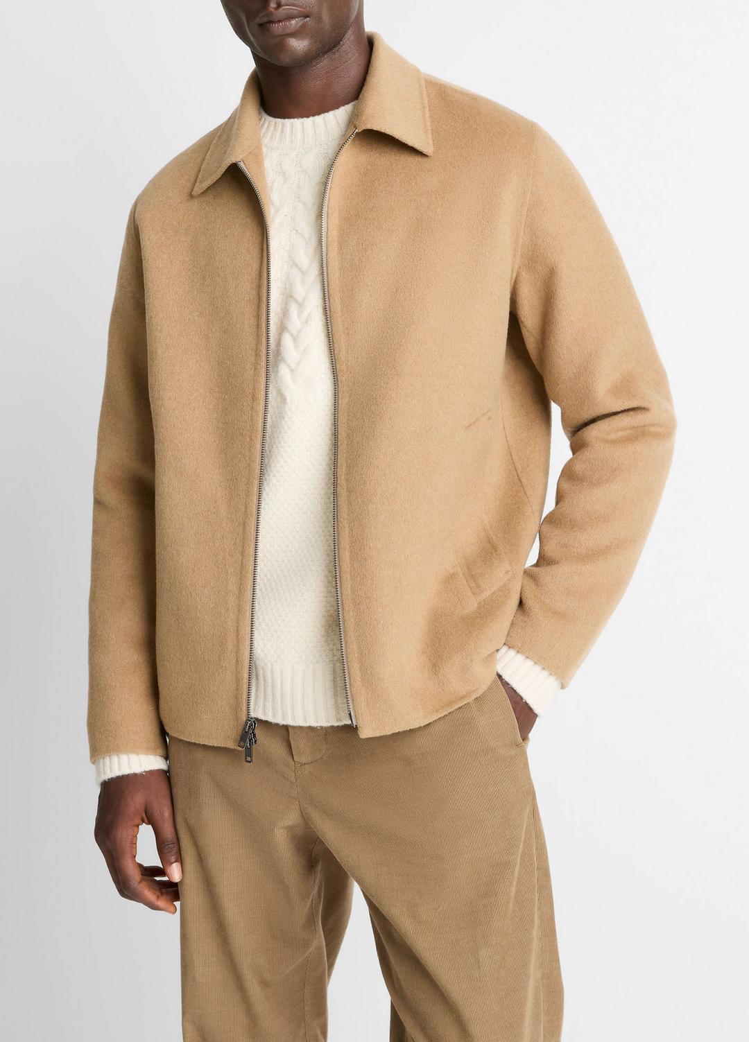 Splittable Wool-Blend Zip-Front Jacket in Jackets - CAMELLO | VINCE Men
