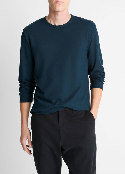 Pima Cotton Piqué Long-Sleeve T-Shirt in Long Sleeve - RAPIDS | VINCE Men