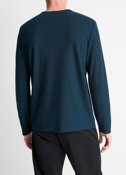 Pima Cotton Piqué Long-Sleeve T-Shirt in Long Sleeve - RAPIDS | VINCE Men