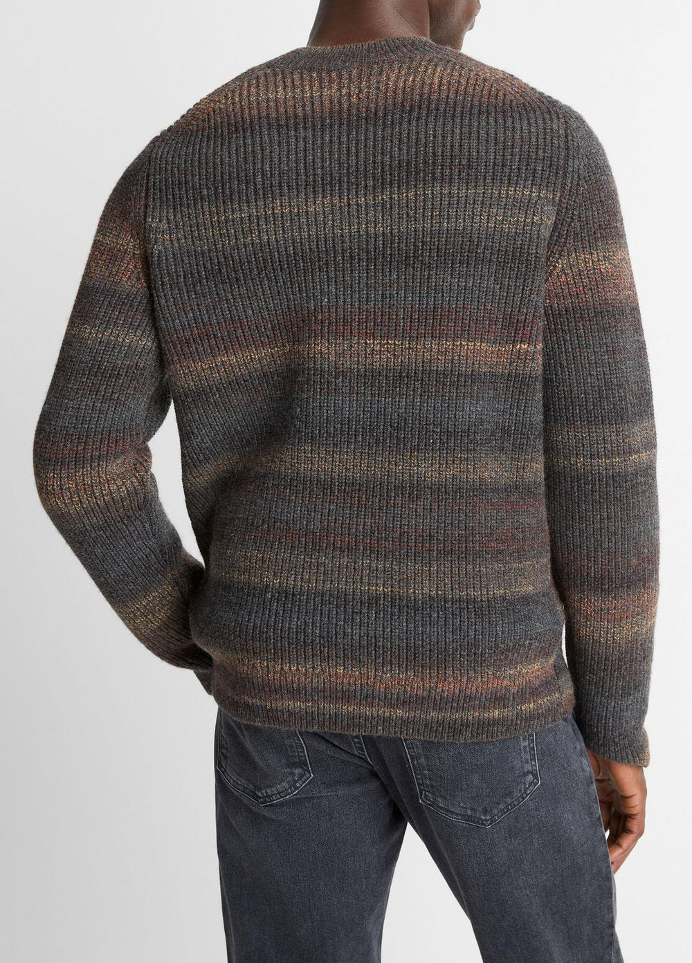 Space-Dye Shaker Wool-Blend Sweater in Crew Neck - HEATHER BLACK COMBO | VINCE Men