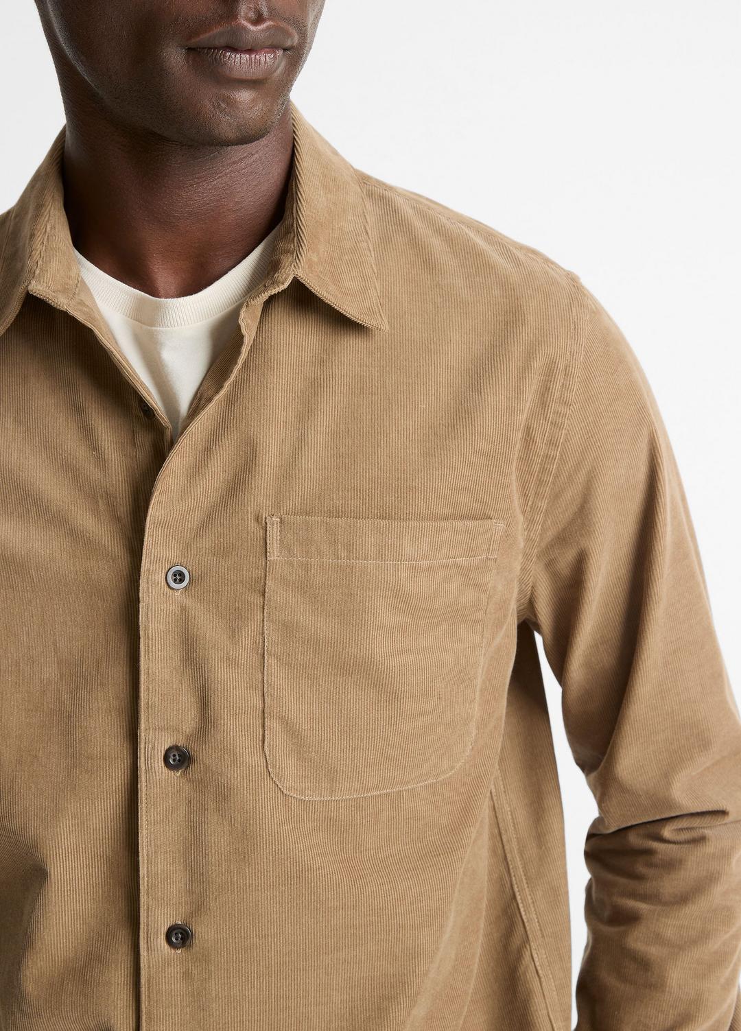 Italian Cotton Corduroy Button-Front Shirt in Long Sleeve - TETON | VINCE Men
