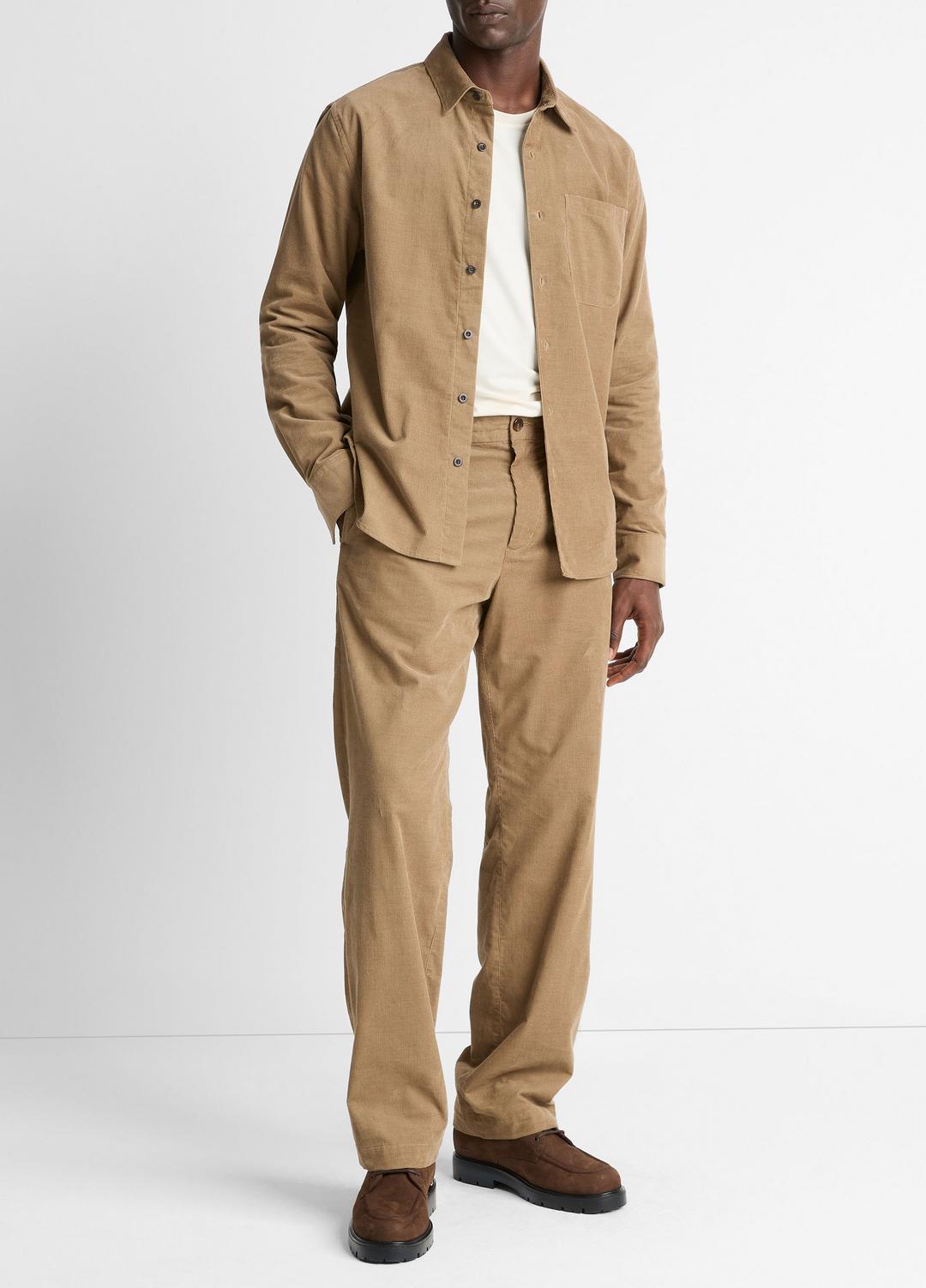 Louie Relaxed Cotton Corduroy Elastic-Waist Pant in Trousers - TETON | VINCE Men