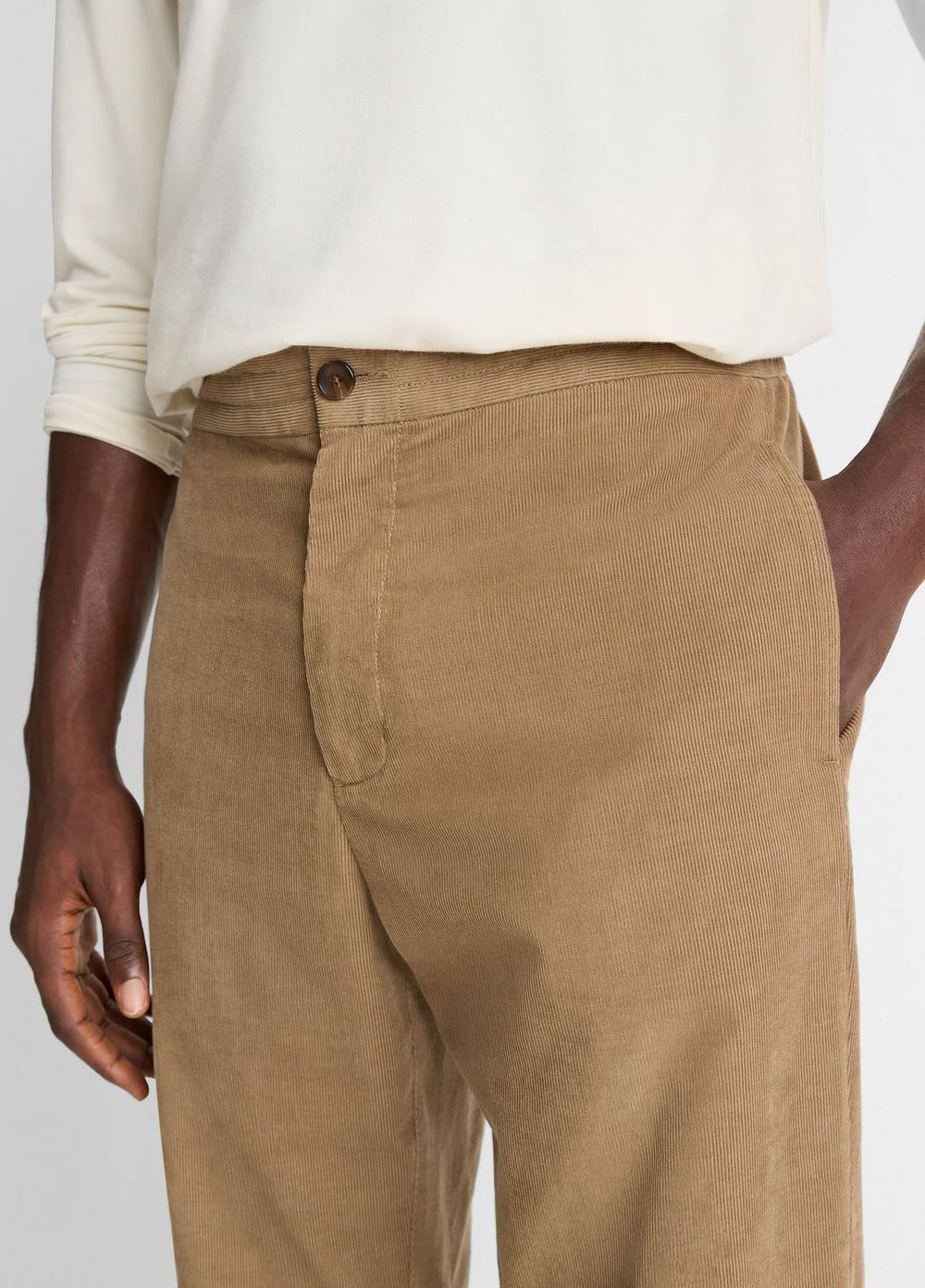 Louie Relaxed Cotton Corduroy Elastic-Waist Pant in Trousers - TETON | VINCE Men