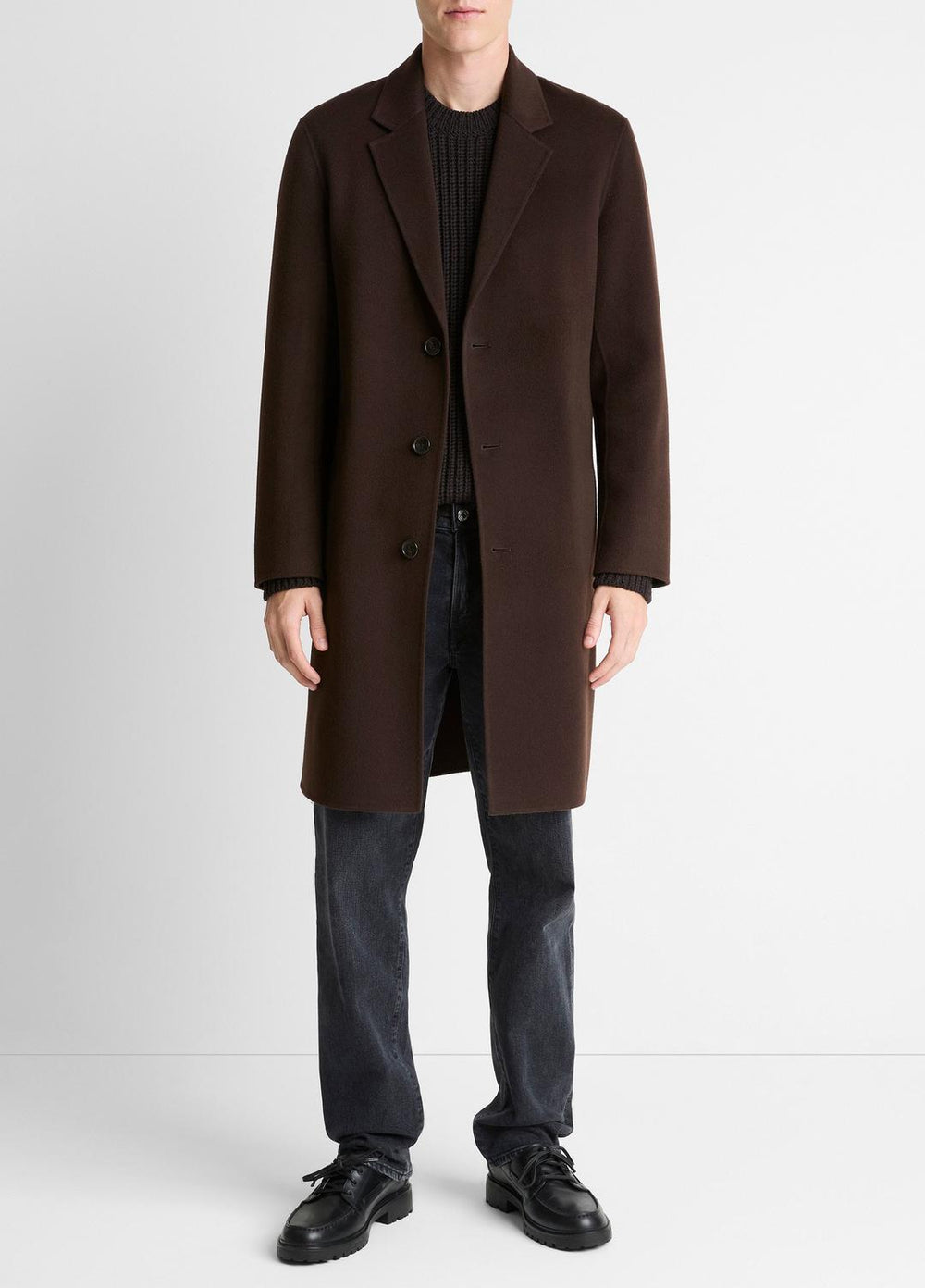 Splittable Wool-Cashmere Single-Breasted Topcoat in Coats - MISSION | VINCE Men