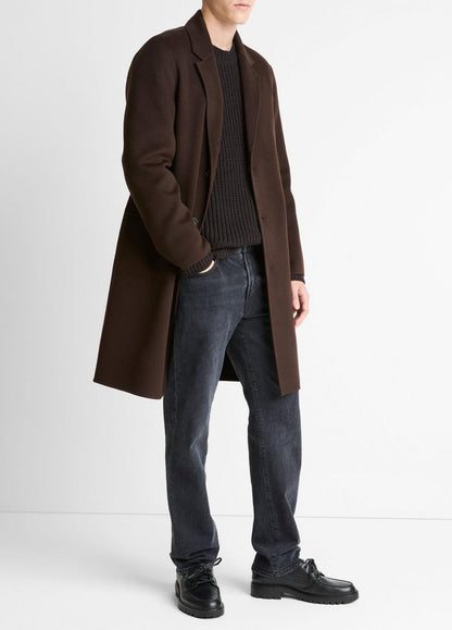 Splittable Wool-Cashmere Single-Breasted Topcoat in Coats - MISSION | VINCE Men