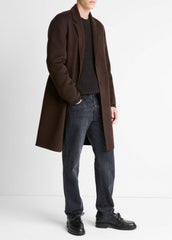 Splittable Wool-Cashmere Single-Breasted Topcoat in Coats - MISSION | VINCE Men