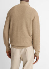 Geo-Jacquard Wool-Blend Quarter-Zip Sweater in Crew Neck - TETON/RIVER SAND | VINCE Men