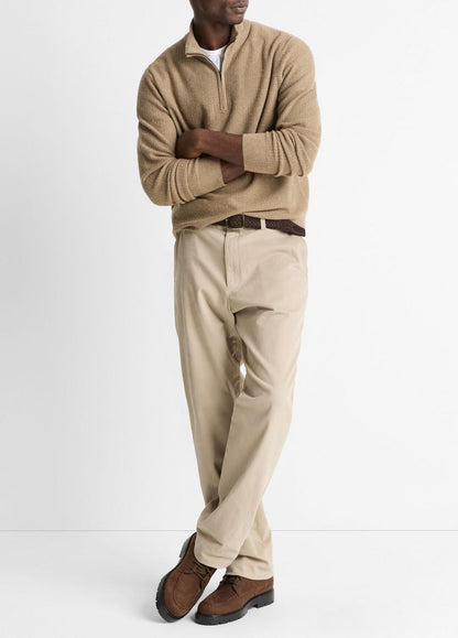 Geo-Jacquard Wool-Blend Quarter-Zip Sweater in Crew Neck - TETON/RIVER SAND | VINCE Men