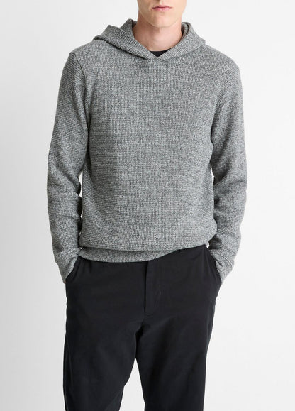 Brushed Waffle Hoodie in Sweatshirts & Hoodies - HEATHER BLACK | VINCE Men