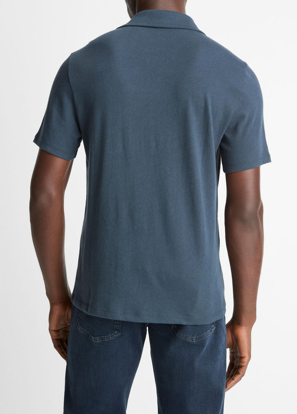 Cotton Johnny-Collar Polo Shirt in Henleys & Polos - CLEAR LAKE | VINCE Men
