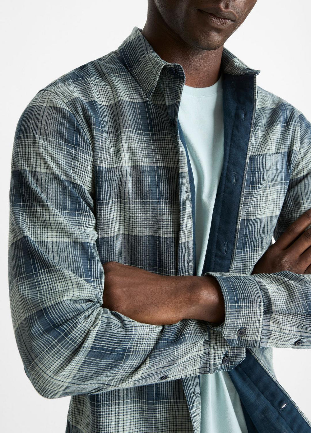 Big Sky Plaid Cotton Button-Front Shirt in Long Sleeve - RAPIDS COMBO | VINCE Men