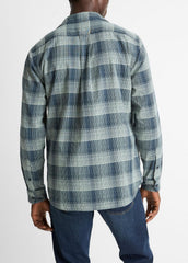 Big Sky Plaid Cotton Button-Front Shirt in Long Sleeve - RAPIDS COMBO | VINCE Men