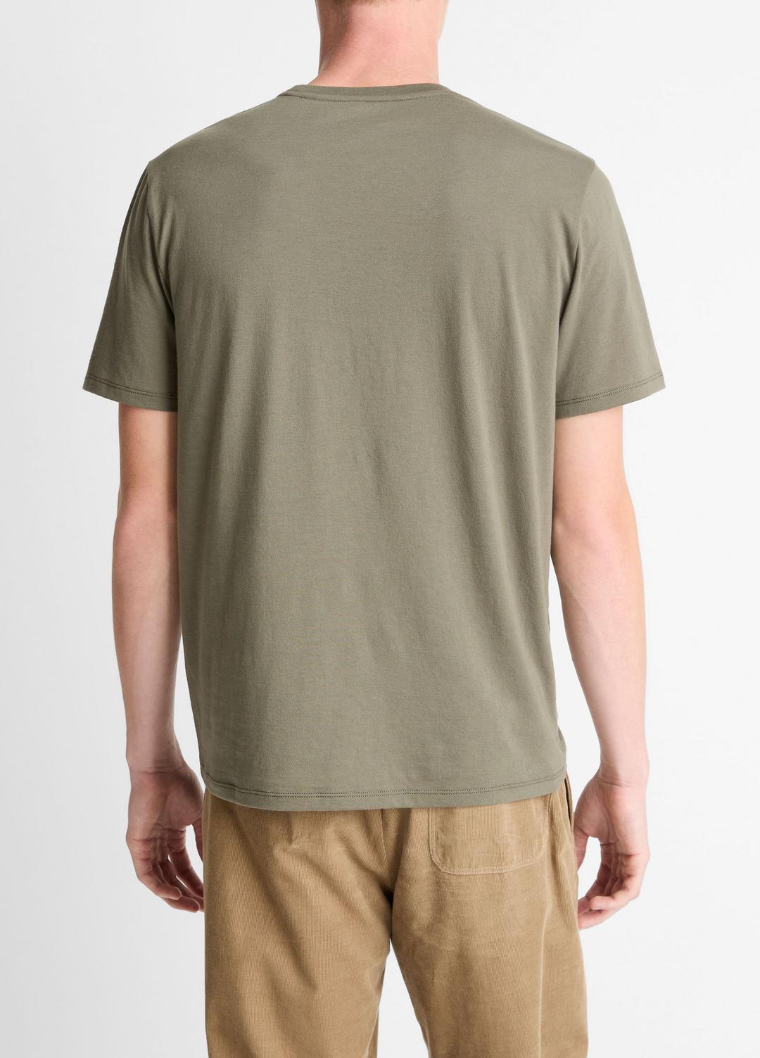Pima Cotton Crew Neck T-Shirt in Short Sleeve - SYCAMORE | VINCE Men