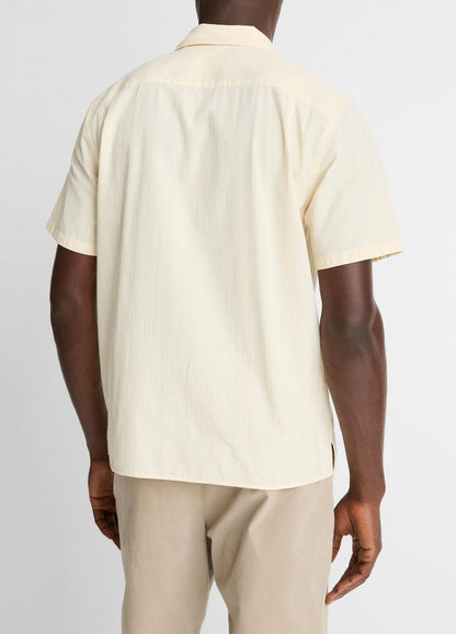 Union Stripe Cotton Short-Sleeve Loop-Collar Shirt in Short Sleeve - MEADOWLARK | VINCE Men