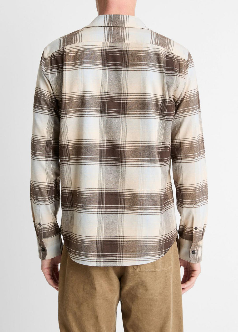 Missoula Plaid Button-Front Shirt in Long Sleeve - WHITECAP COMBO | VINCE Men
