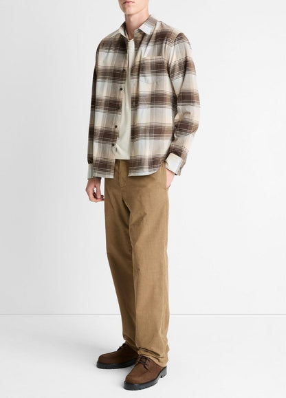 Missoula Plaid Button-Front Shirt in Long Sleeve - WHITECAP COMBO | VINCE Men