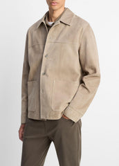Suede Shirt Jacket in Shirt Jackets - PUTTY | VINCE Men