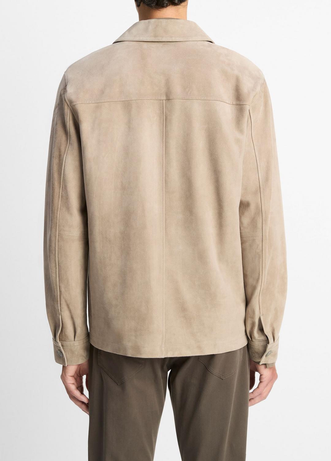 Suede Shirt Jacket in Shirt Jackets - PUTTY | VINCE Men
