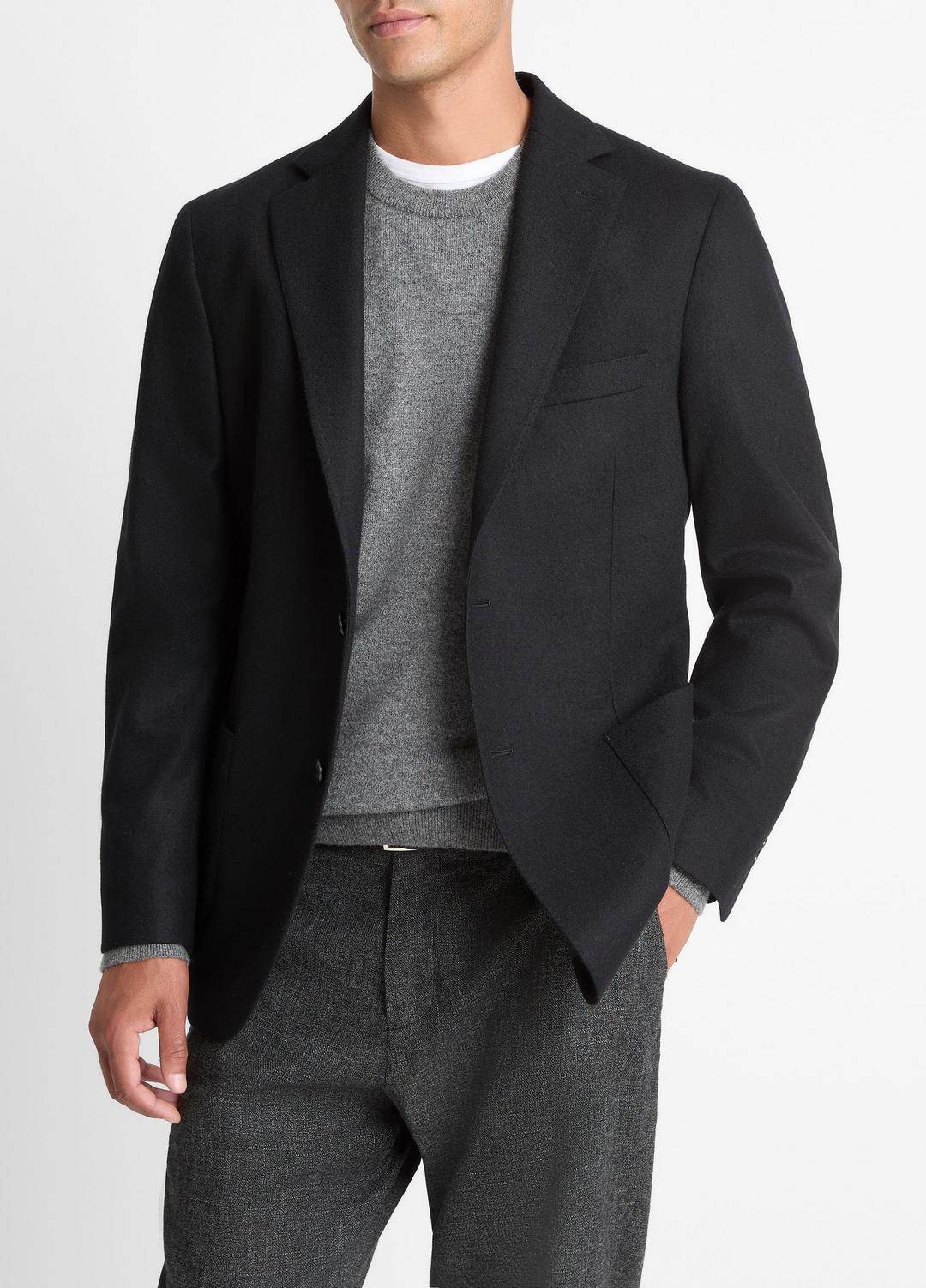 Cashmere Relaxed Sport Coat in Blazers - BLACK | VINCE Men