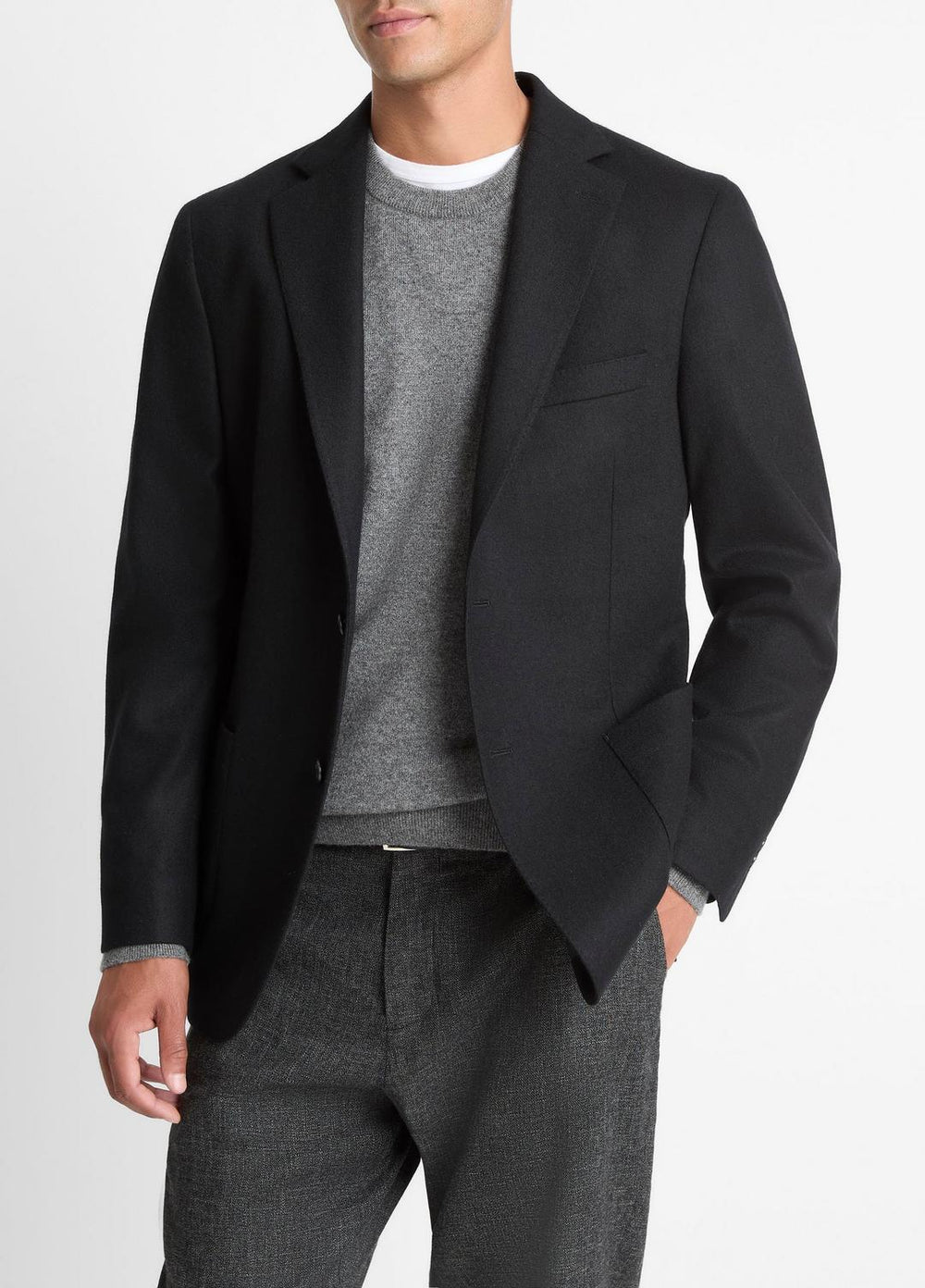 Cashmere Relaxed Sport Coat in Blazers - BLACK | VINCE Men