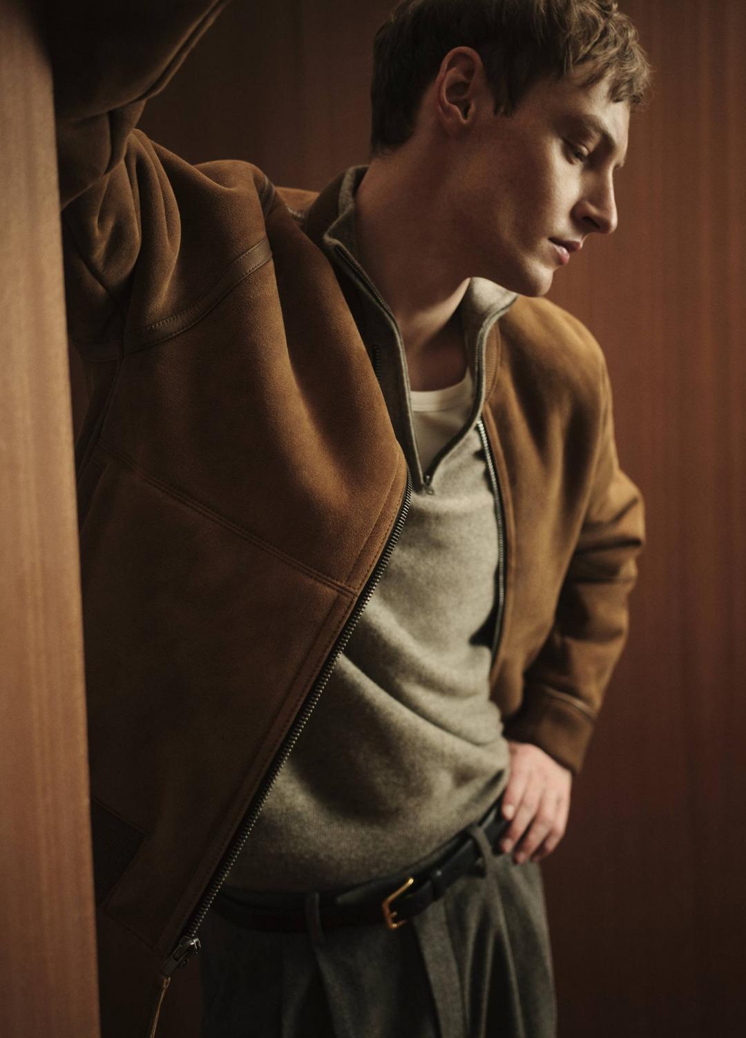 Shearling Bomber Jacket in Jackets - HIGHLAND | VINCE Men