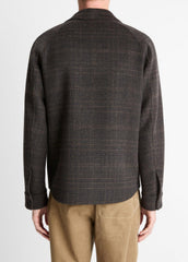 Plaid Splittable Wool-Blend Shirt Jacket in Shirt Jackets - DARK MISSION | VINCE Men