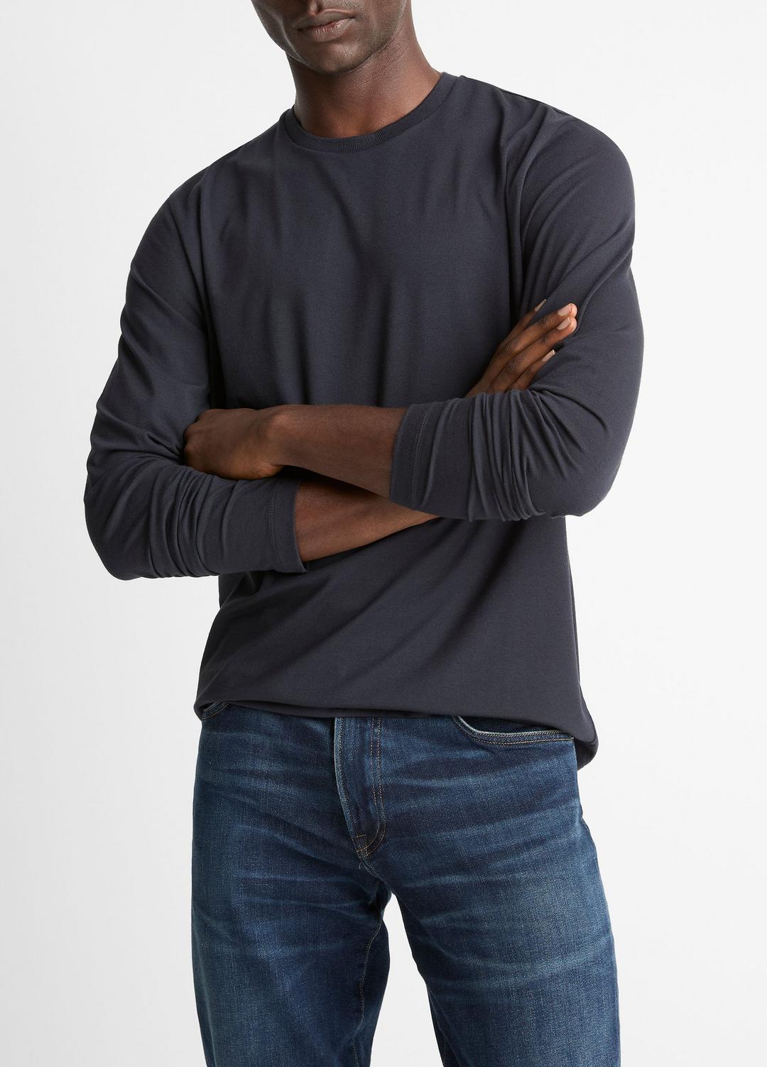 Triblend Jersey Long-Sleeve T-Shirt in Long Sleeve - COASTAL BLUE | VINCE Men
