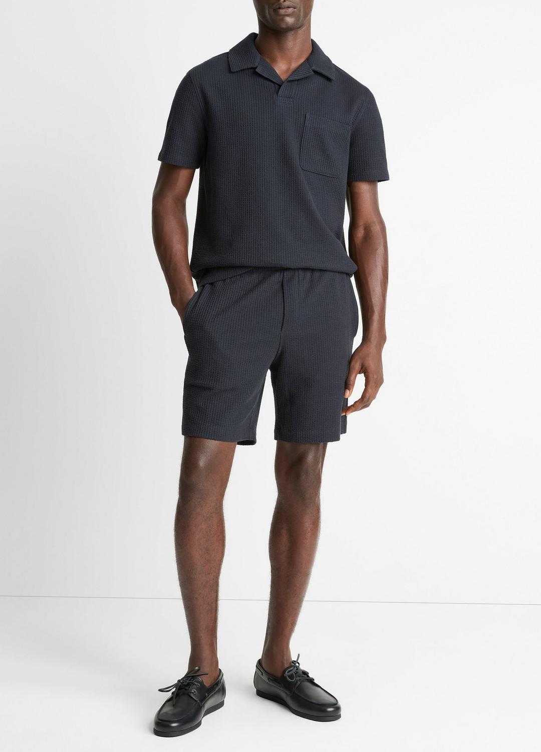 Seersucker-Knit Stretch-Cotton Short in Shorts - COASTAL BLUE | VINCE Men
