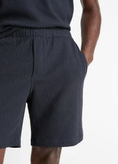 Seersucker-Knit Stretch-Cotton Short in Shorts - COASTAL BLUE | VINCE Men