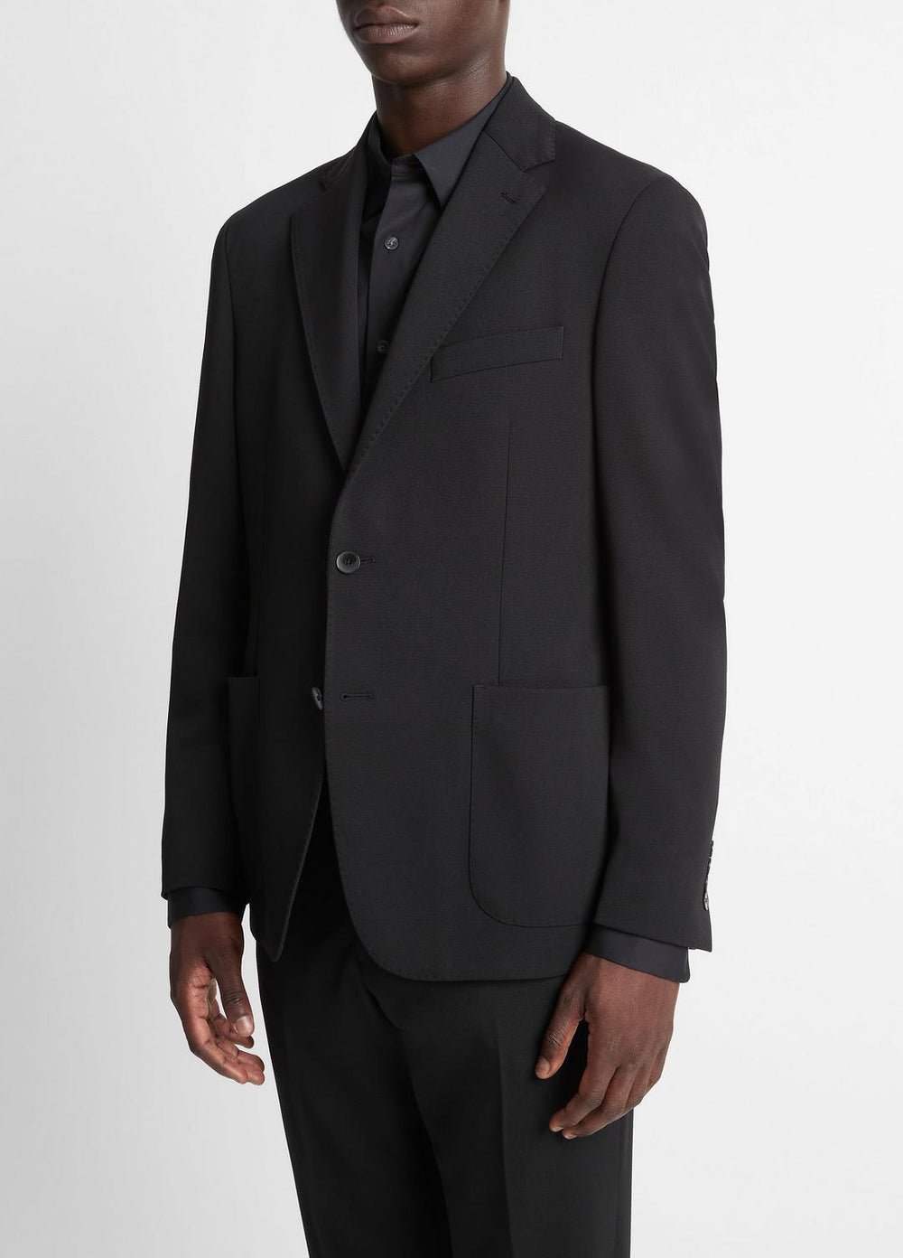 Stretch-Wool Relaxed Sport Coat in Blazers - BLACK | VINCE Men