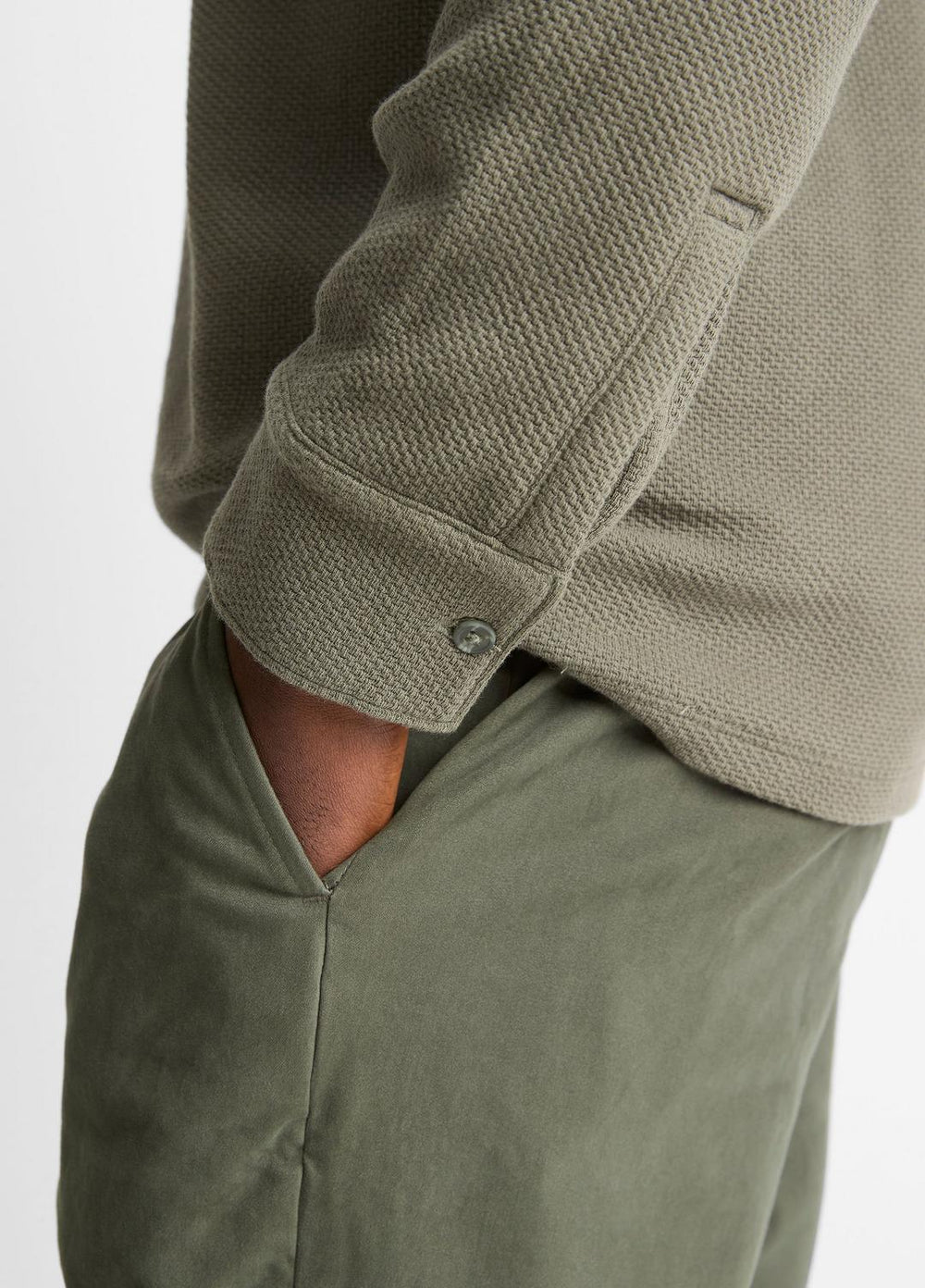 Basket-Weave Cotton Long-Sleeve Polo Shirt in Henleys & Polos - SYCAMORE | VINCE Men